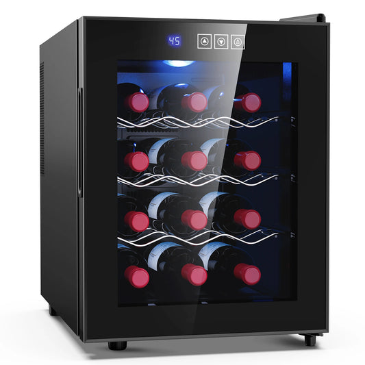 12 Bottles Wine Cooler Refrigerator, Compact Mini Wine Fridge